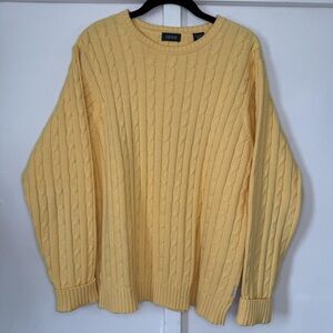 Izod Soft Yellow Cable Knit Sweater